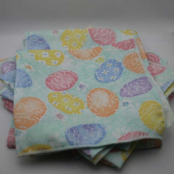 8 NEW WITH TAGS Bardwil Easter Napkins "Easter Hunt Pastel" - Picture 6 of 8